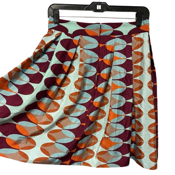 Anthropologie HD in Paris Paused Movements Silk Wide Pleat High Waist Skirt sz 4 - Picture 2 of 10